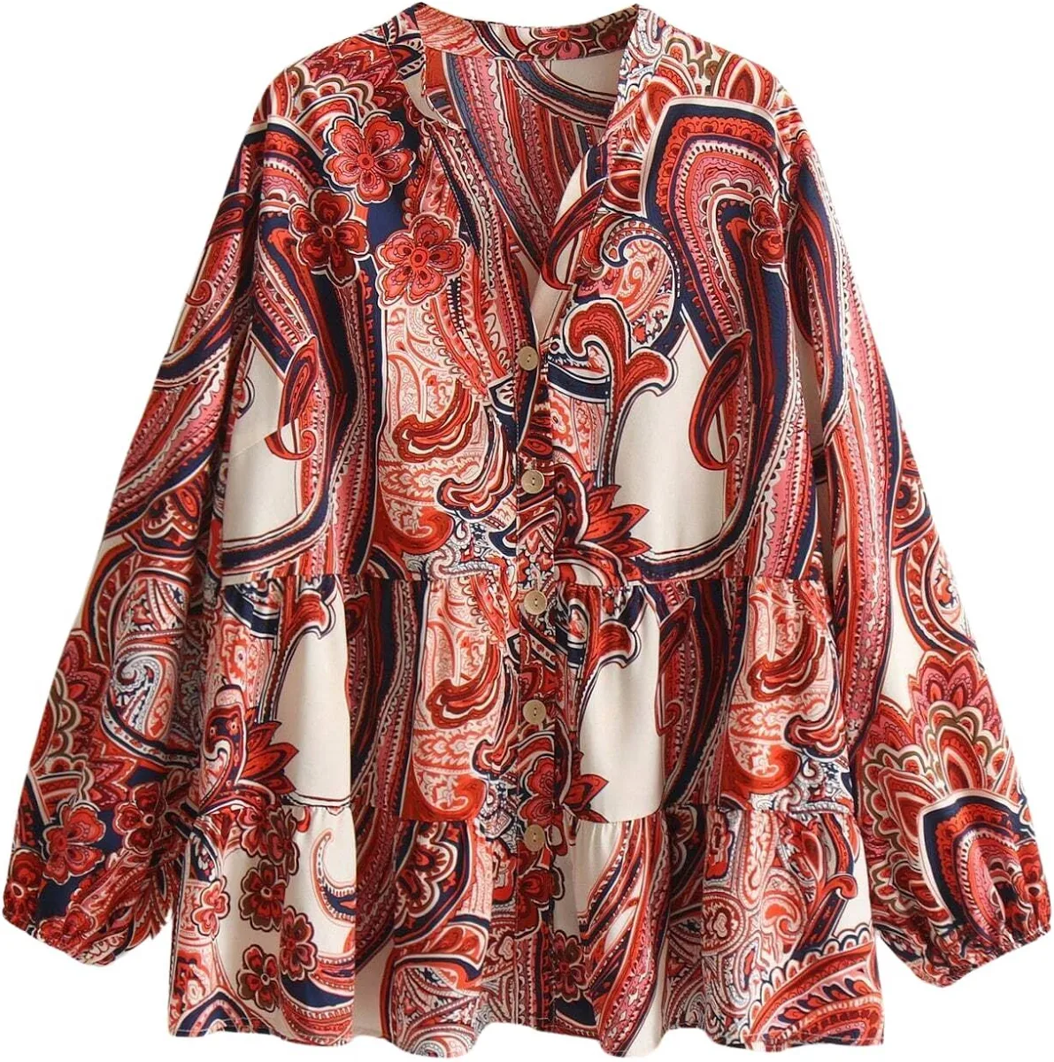 Leriya Fashion Women's Korean Style Oversized Long Sleeve Button Down Shirt