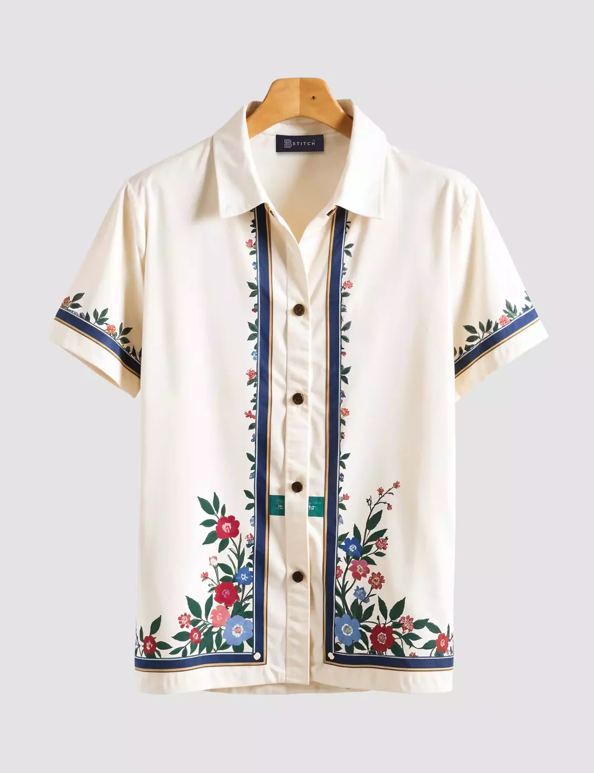 Flower Border Printed Designer Men's Half Sleeves Printed Shirt Exclusive Super Sale - XPST